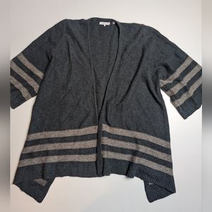 360 Cashmere Open Cardigan Stripe Medium